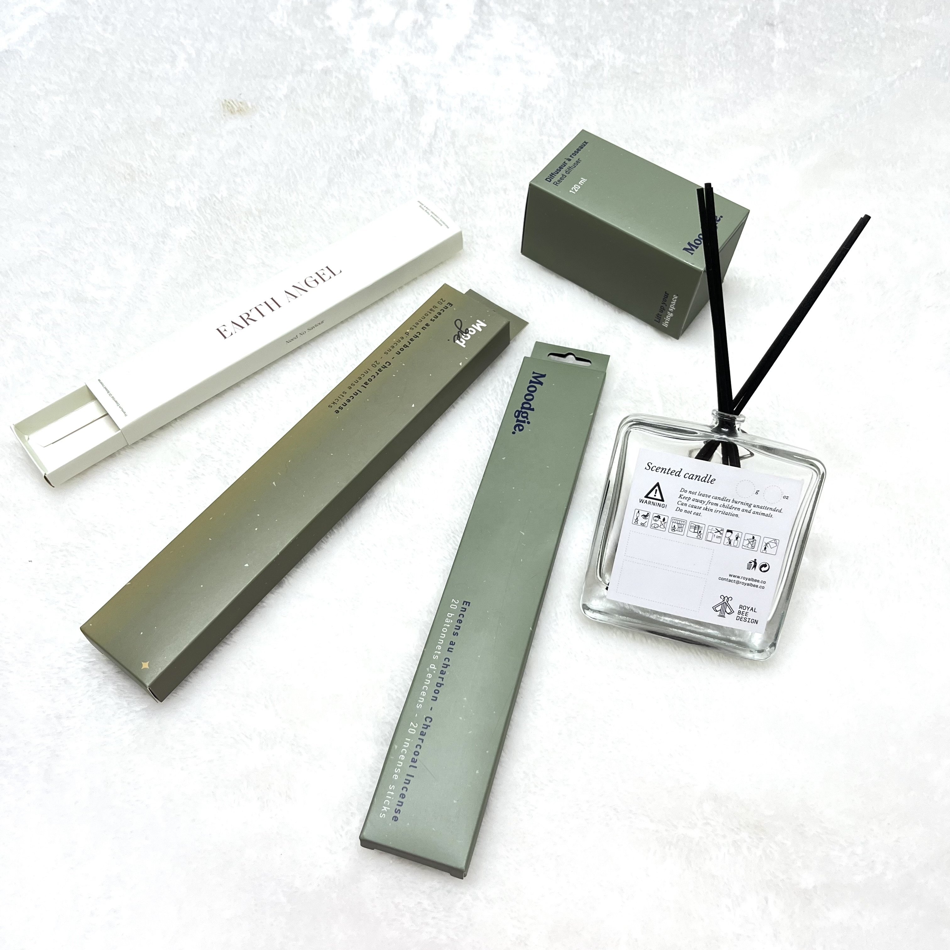 Custom logo empty incense boxes bamboo making incense sticks matches packaging gift fold paper envelope for incense