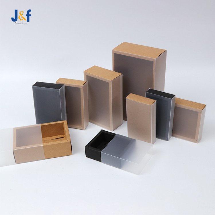 luxury cardboard rigid rectangle gift packaging paper box Logo printing kraft paper drawer box
