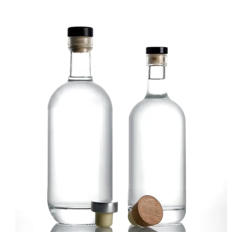 Custom Shape Empty Spirit 500ml 700ml 750ml 1 Liter Gin Glass Bottle for Liquor