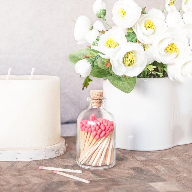 Red Green Decorative Premium Wooden Safety Matches in Bottles for Lighting Candles