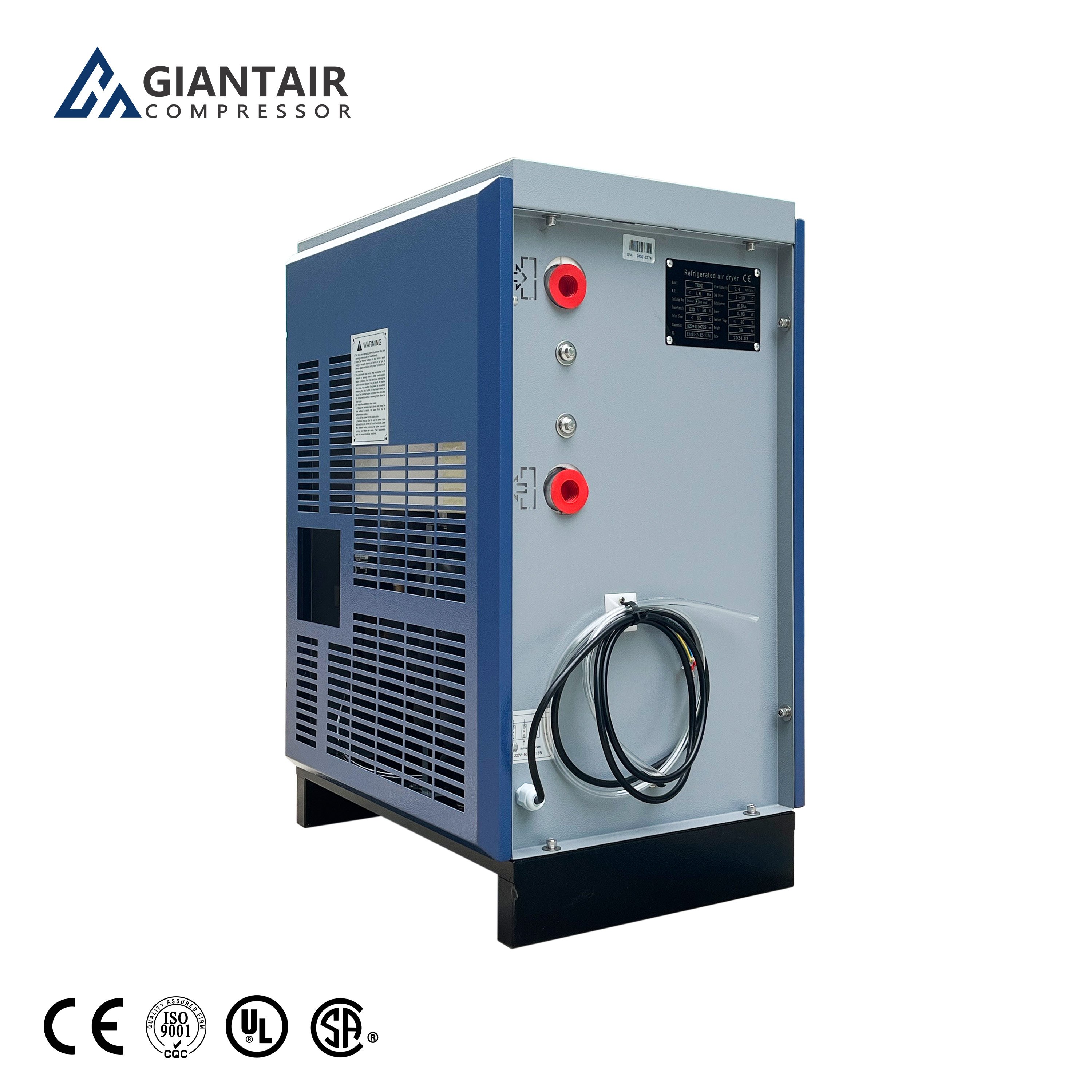 Refrigerant Air Dryer for Air Compressor Match to 30hp Air Cooling 1.3mpa (189psi)