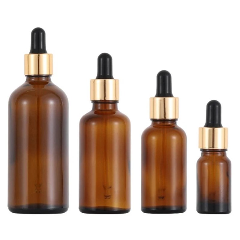 Empty amber Glass Dropper Bottles 1oz Transparent Oil Glass Piepette Dropper Container 5ml 10ml 20ml 30ml 50ml 100ml