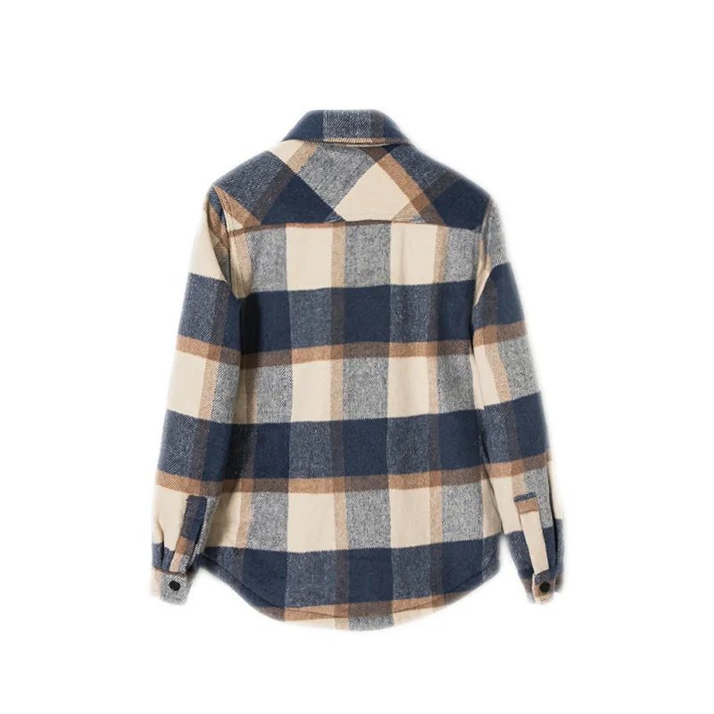 TAOP&ZA Men's 2024 Autumn and Winter Jacket 13 Color Plaid Shirt Jacket All-match Thickened Long-sleeved Shirt 0397370