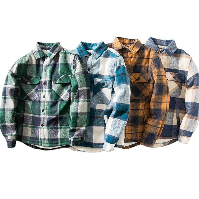 TAOP&ZA Men's 2024 Autumn and Winter Jacket 13 Color Plaid Shirt Jacket All-match Thickened Long-sleeved Shirt 0397370