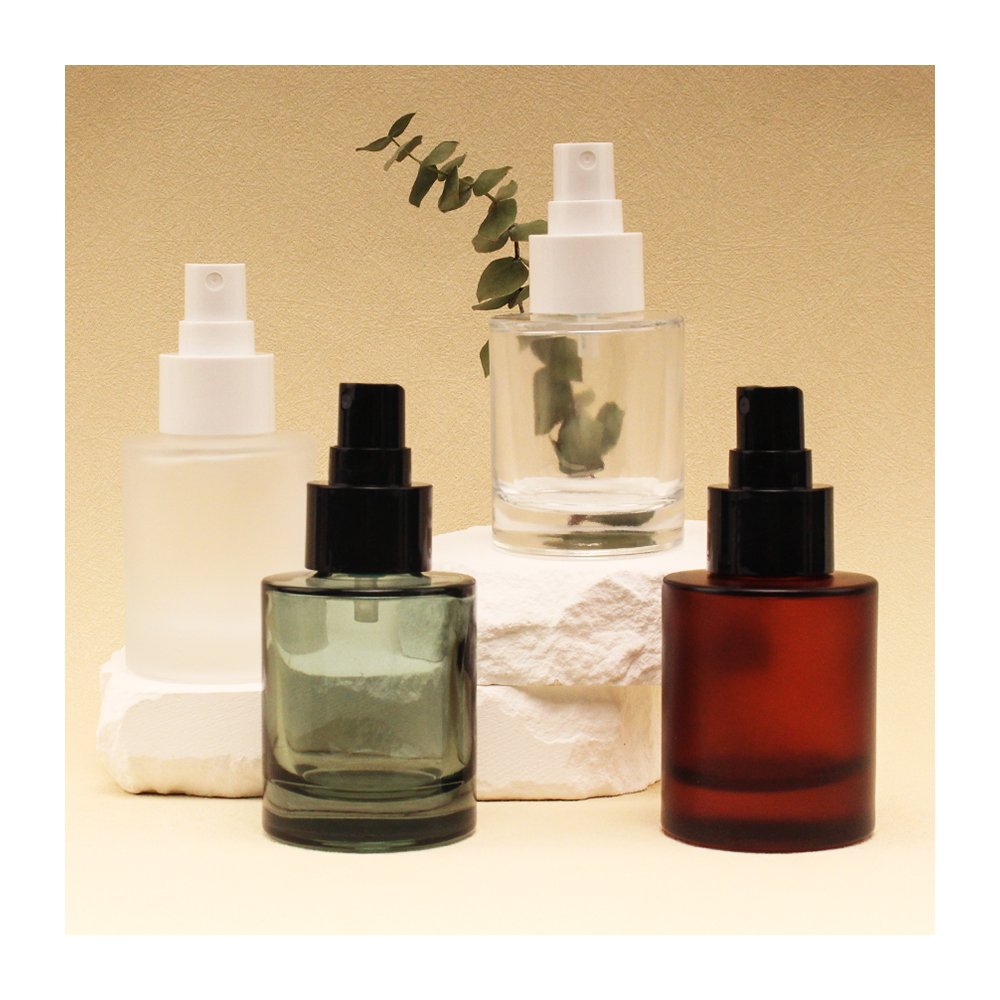 30ml 50ml Cosmetic Skin Care Essential Oil Essence Packaging Frosted Glass Flat Shoulder Matte Serum Dropper Bottle