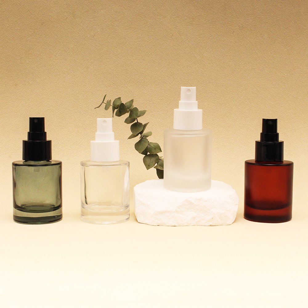 30ml 50ml Cosmetic Skin Care Essential Oil Essence Packaging Frosted Glass Flat Shoulder Matte Serum Dropper Bottle