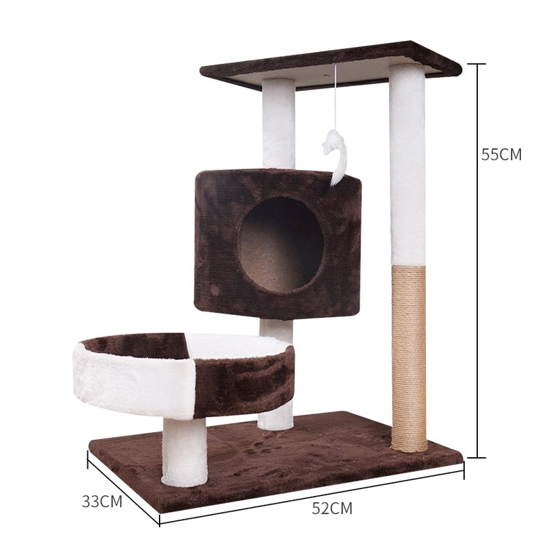 Autumn And Winter Quality Color Matching Platform Cat Nest Comfortable Felt Sisal Toy Cat Tree