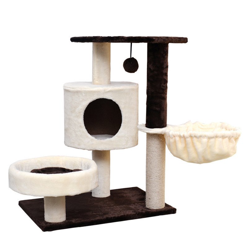 Autumn And Winter Quality Color Matching Platform Cat Nest Comfortable Felt Sisal Toy Cat Tree