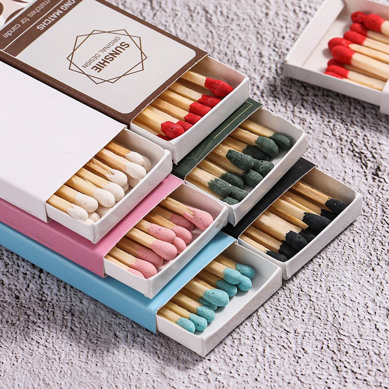 Creative matches wholesale scented candles special boxed wooden stem matches disposable matches hotel wedding matchbox