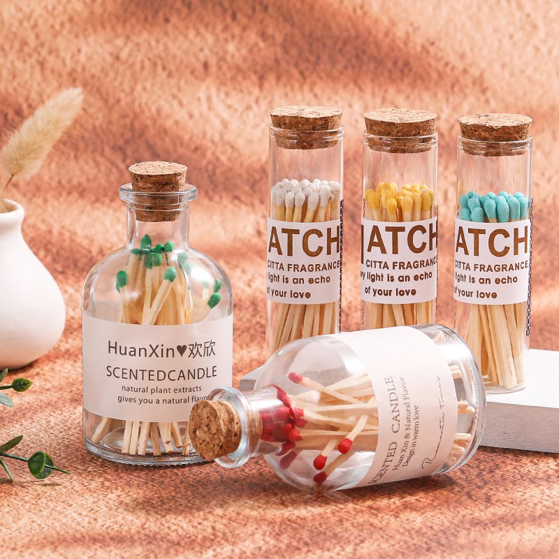 Creative matches wholesale scented candles special boxed wooden stem matches disposable matches hotel wedding matchbox