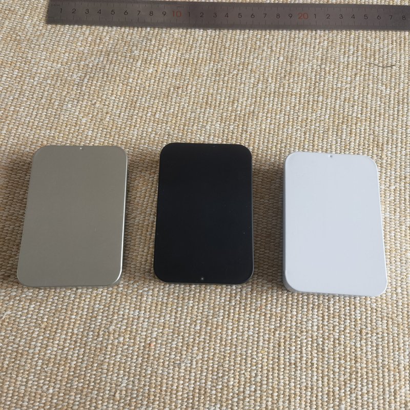 100ml 3oz Custom Logo Emboss Foam Insert Rectangular Black White Metal Push-pull Slide Up Tin