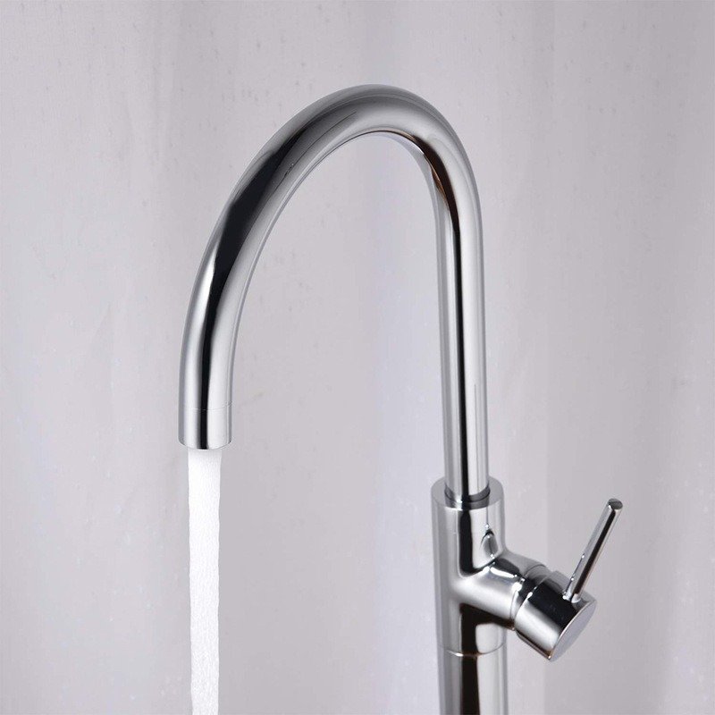 Floor Standing Tap Matching With Free Stand Bathtub, Brass Body Floor Mounted Freestanding Faucet