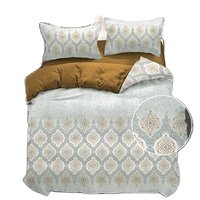 100% Cotton Printed bedsheets 4 pc set Fitted Flat in Soft quality with matching pillow cases For luxury Modern bedroom Avior