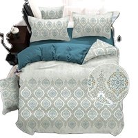 100% Cotton Printed bedsheets 4 pc set Fitted Flat in Soft quality with matching pillow cases For luxury Modern bedroom Avior