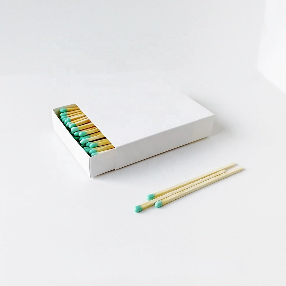 custom logo on white Square matchbox logo design 100 sticks 10 cm candle match boxes colorful long matches