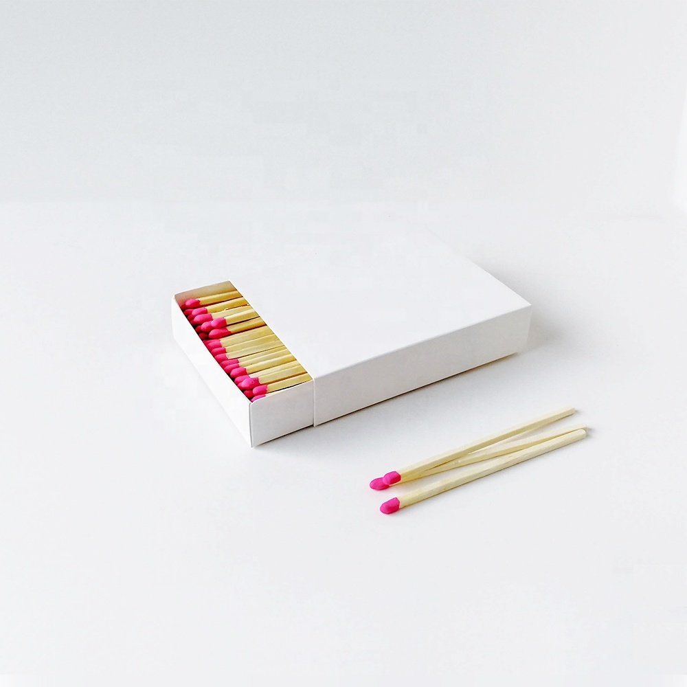 custom logo on white Square matchbox logo design 100 sticks 10 cm candle match boxes colorful long matches