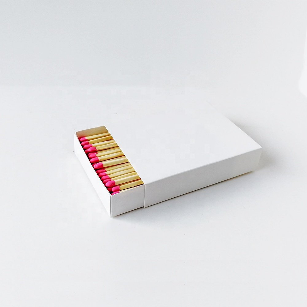 custom logo on white Square matchbox logo design 100 sticks 10 cm candle match boxes colorful long matches