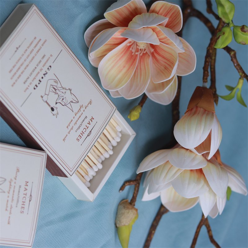 Hotel advertising promotional boxed matches customize logo on matchbox Wooden stick long white matches