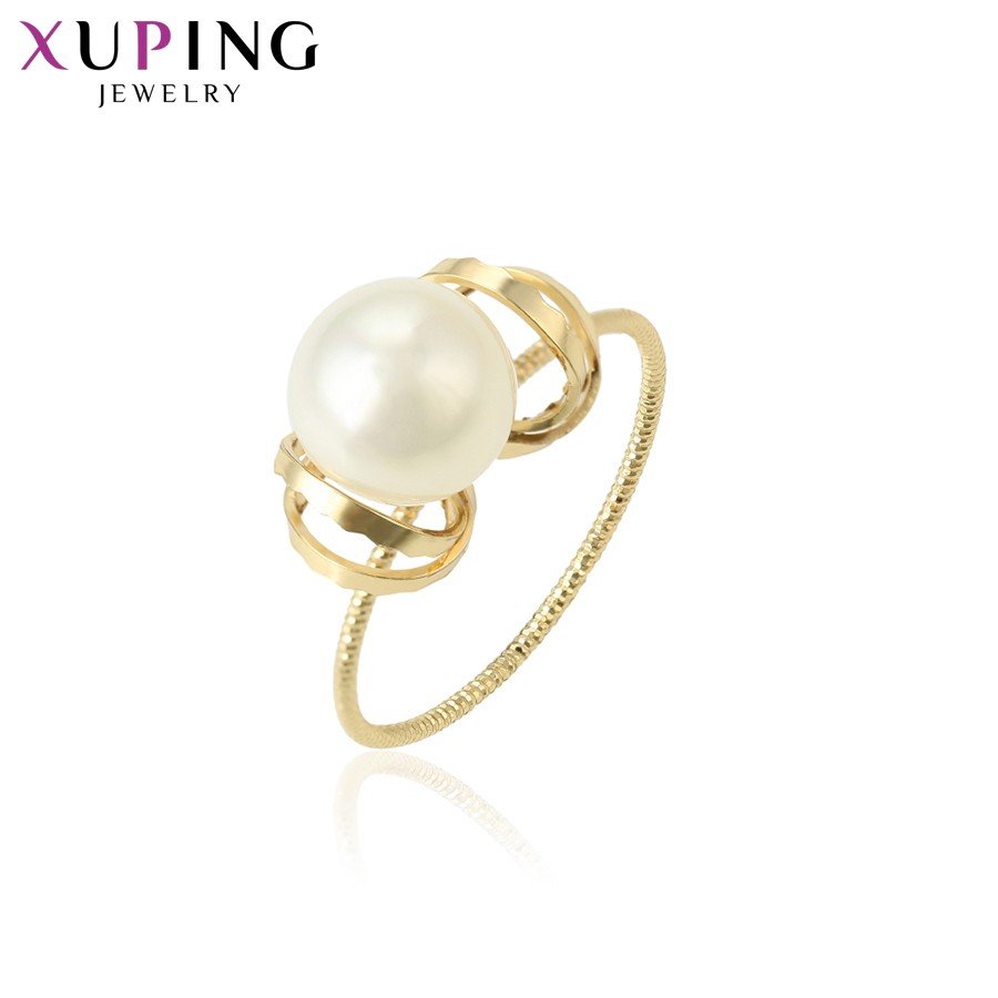 15353 Xuping jewelry charm jewelry senior sense pearl 14K gold delicate simple all match ring