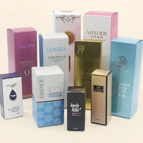 Custom retail skin care box packaging Printed folding cosmetic paper card box packaging