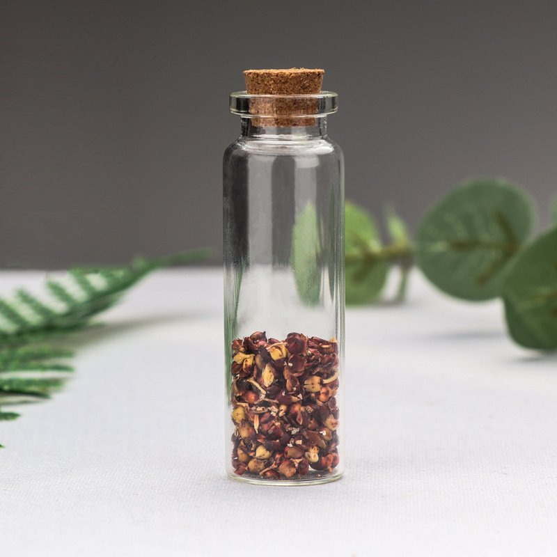Wholesale mini wishing bottle 5ml 10ml 15ml 20ml 25ml glass vials Clear Glass Match Storage Jar with cork stopper