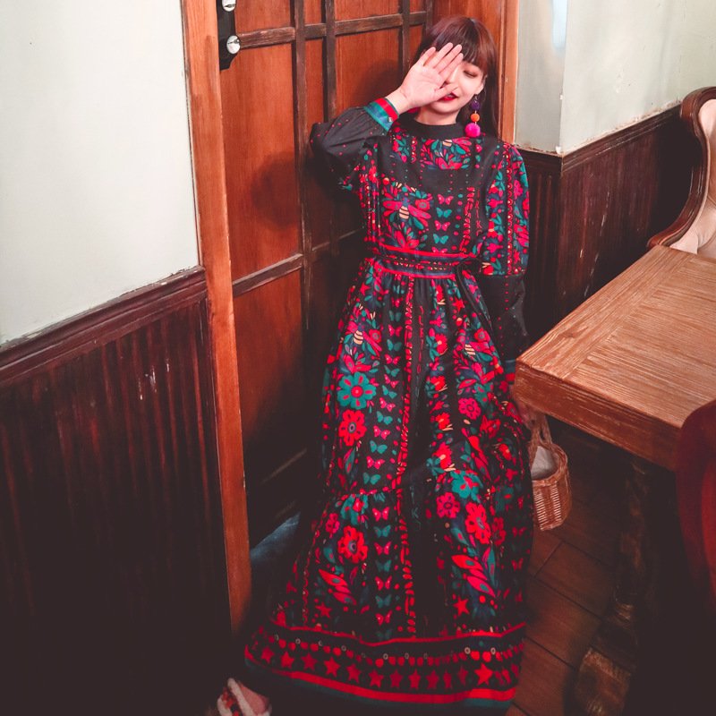 2022 fall new arrival family matching outfits casual turkey fashion dresses women lady elegant robe