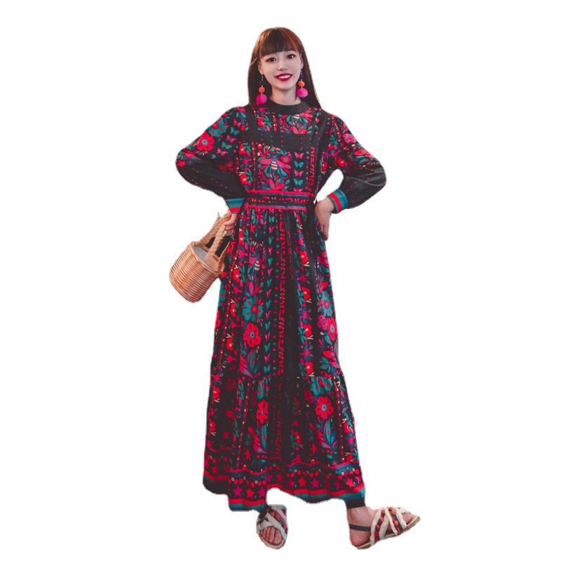 2022 fall new arrival family matching outfits casual turkey fashion dresses women lady elegant robe