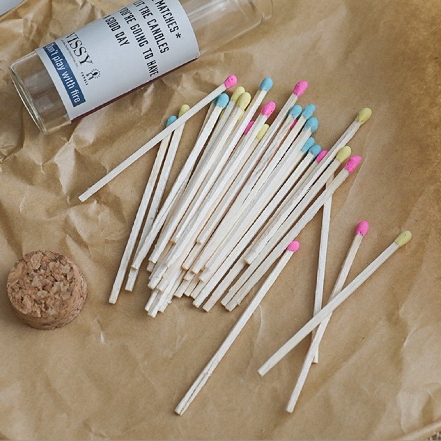Wholesale Custom Logo Luxury Candle Matches Long Multi-colors Match Sticks