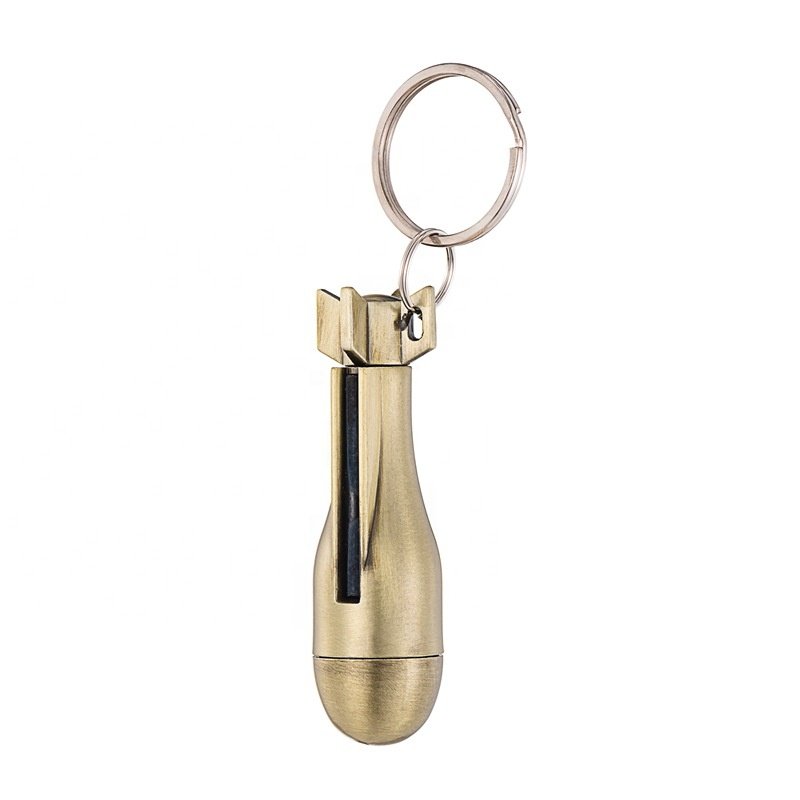 Custom Engraving Logo Metal Match Box Alloy Keychain Matchstick Lighter With Keychain