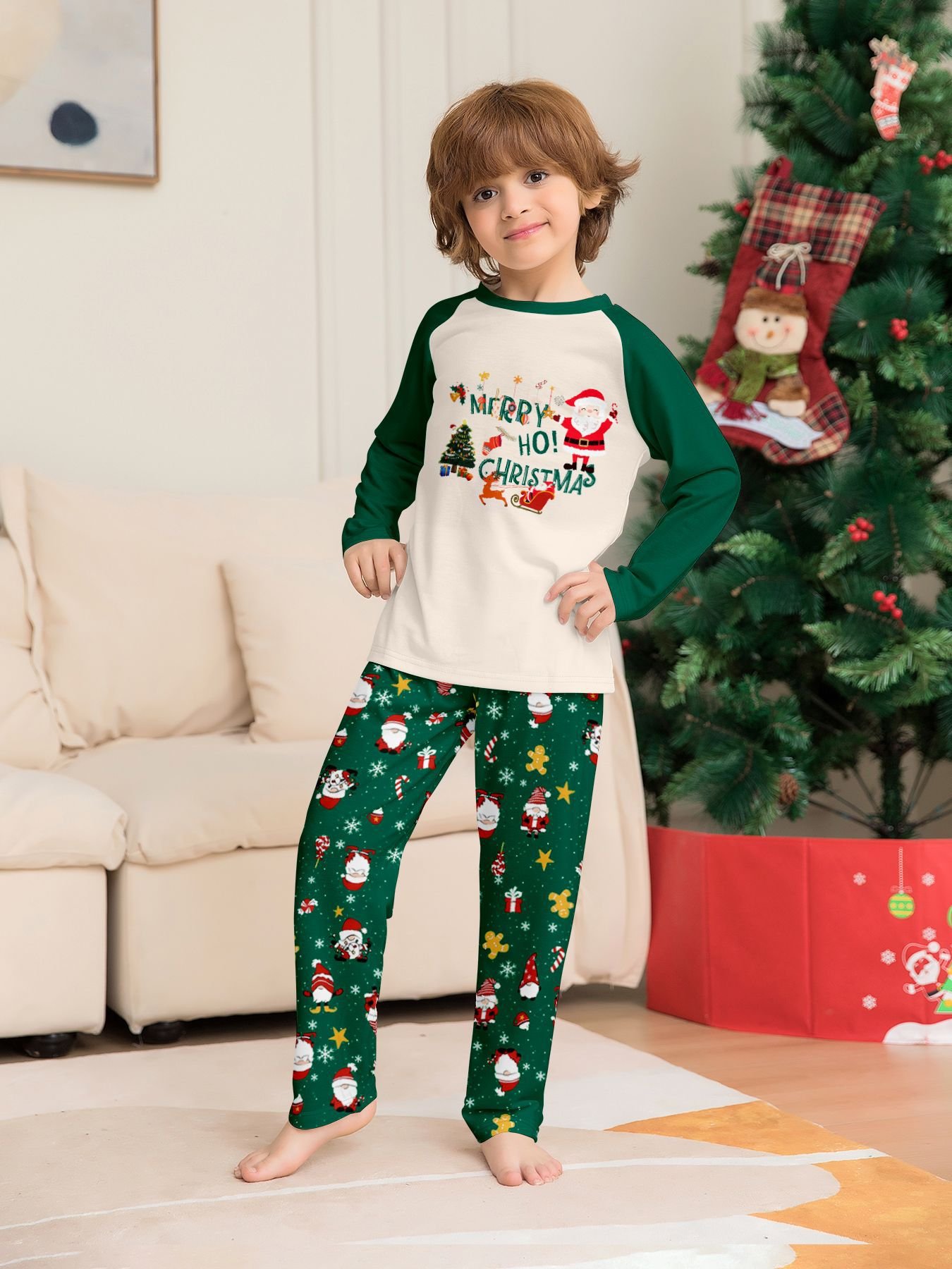 2024 Wholesale family matching outfits Custom Print Xmas Warm Soft Pajamas set Christmas pajamas family Set Woman Pajamas Set