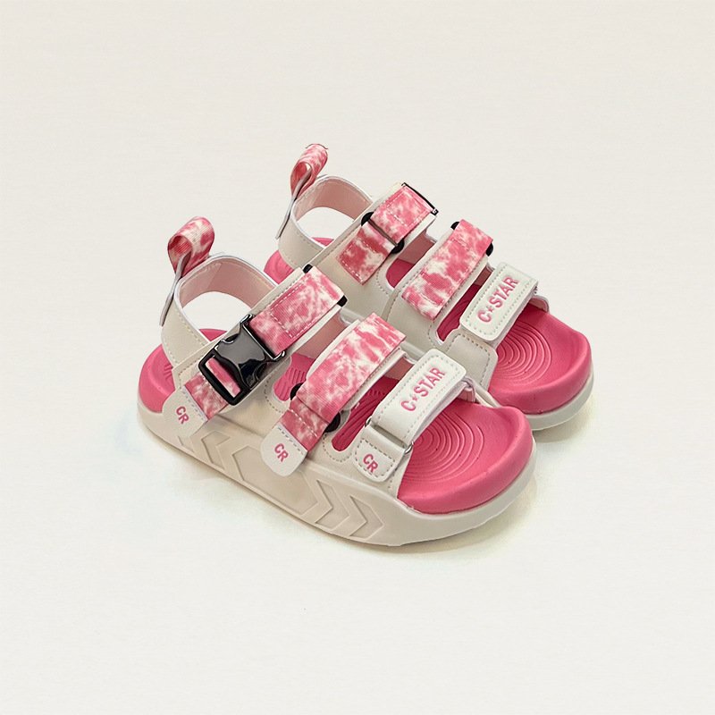 Children's fashion all-match sandals 2024 summer new boys beach shoes large Girls Pink casual shoes