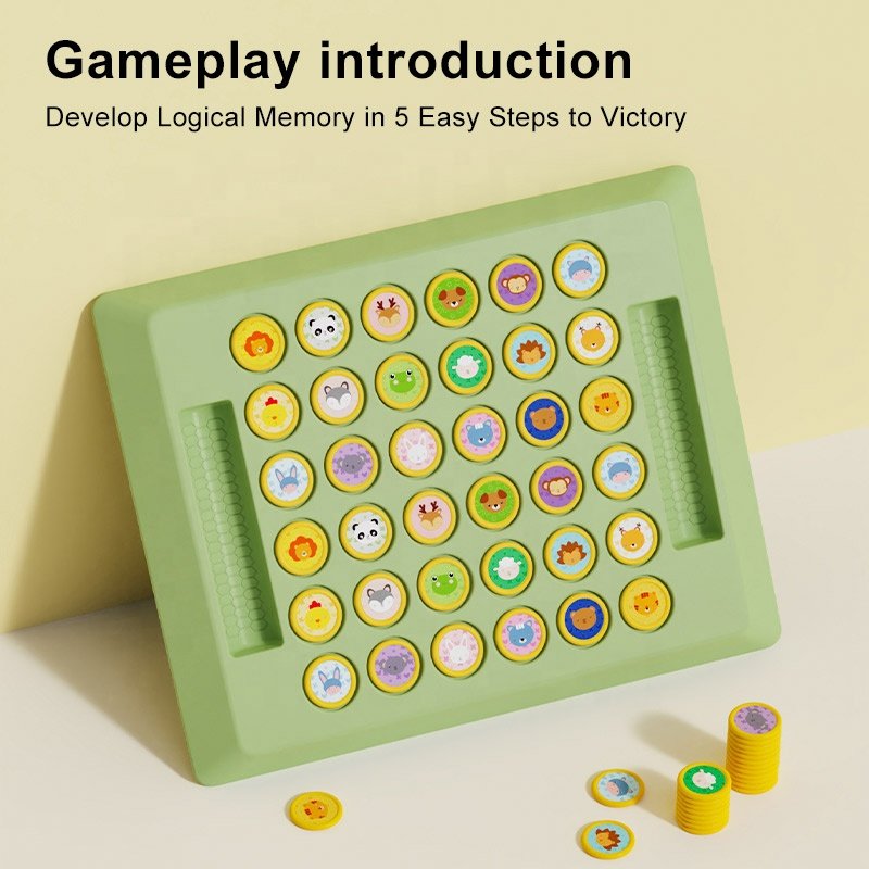 New Animal Memory Matching Board Game Kids Looking For The Same Board Game Flip Chess Interactive Toy Indoor Puzzle Board Game