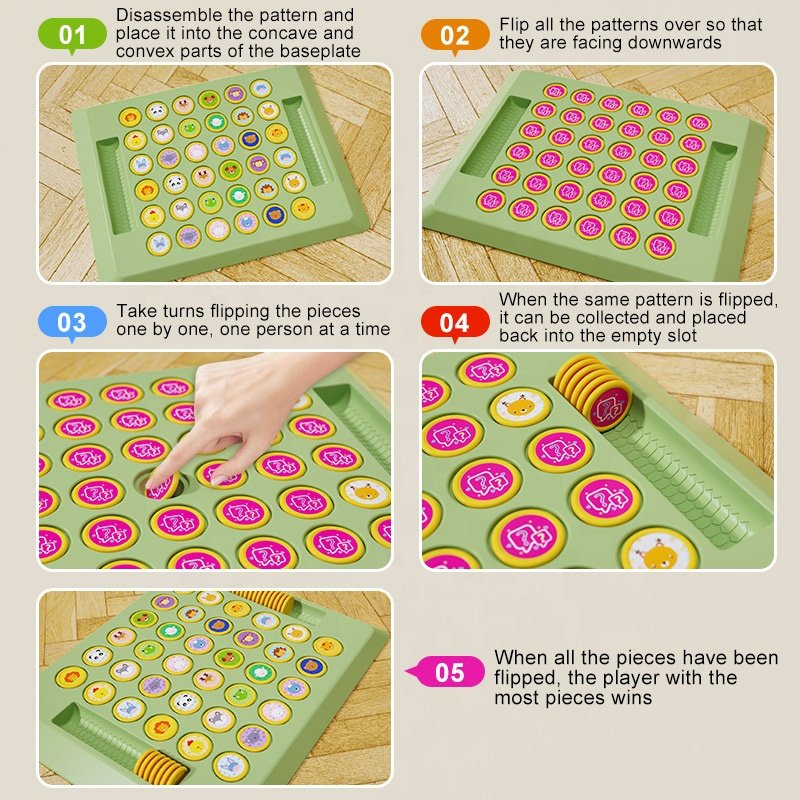 New Animal Memory Matching Board Game Kids Looking For The Same Board Game Flip Chess Interactive Toy Indoor Puzzle Board Game