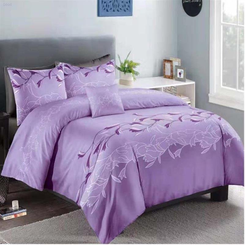 Set Cross-border eBay AliExpress Simple Plain Printed Bedding Home Textile Quilt Cover Pillowcase
