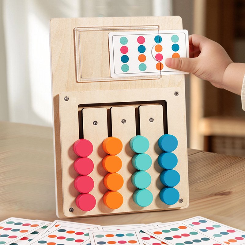 Double-Sided Color Matching Count Puzzle Board Games Wooden Animal Logic Montessori Early Educational Toys For Kids Boys Girls