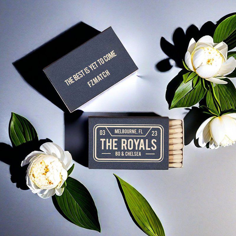 Black Box Gold Logo Matchboxes Custom Size Hotel Advertising Usable Matchboxes Advertising Hotel Matches