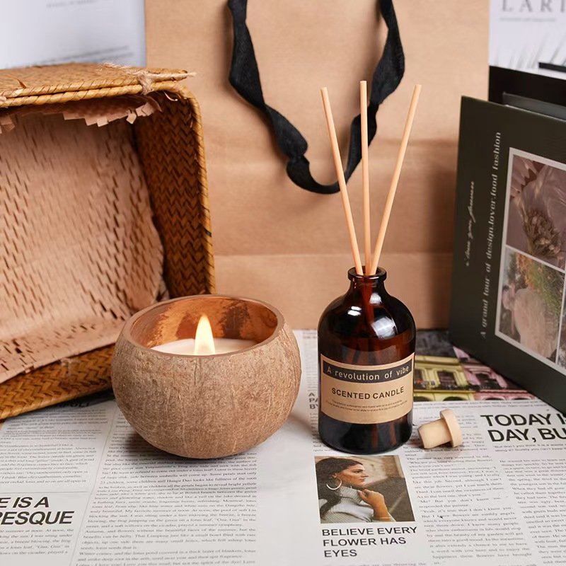 Hot Selling Lovely Christmas Birthday Custom Logo Coconut Soy Wax Scented Candle Gift Set