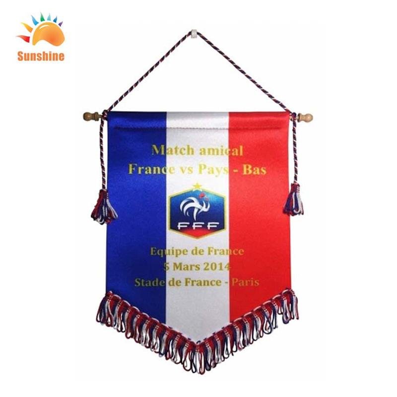 Sunshine Mini small Customize Logo Football Club Exchange Flag University souvenir Student Match Pennant for car