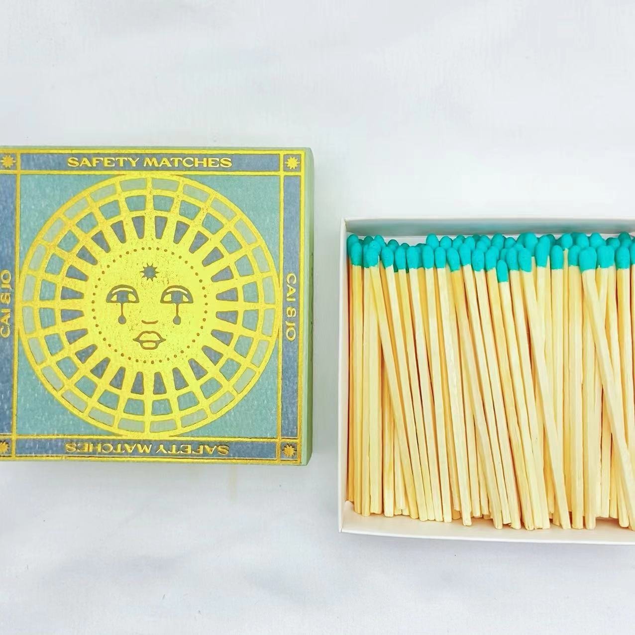 Box sets stick for candle matches Match factory high-grade pearl paper color printing bronzing custom safety match