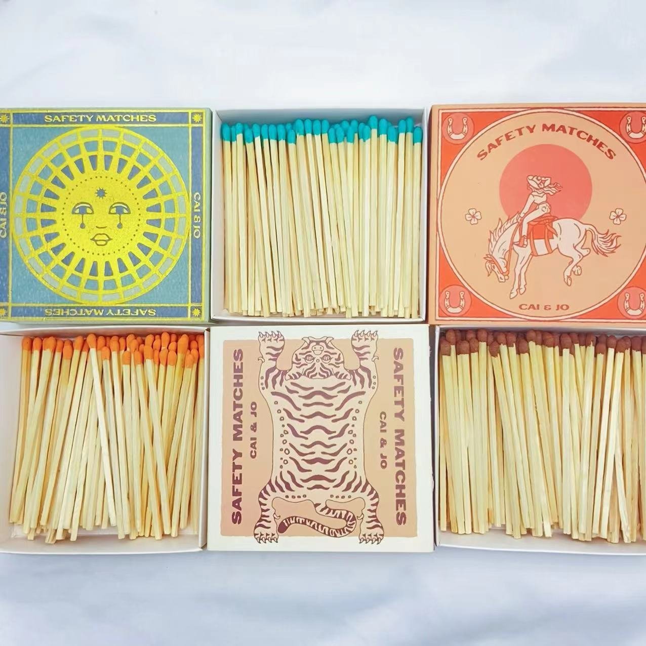 Box sets stick for candle matches Match factory high-grade pearl paper color printing bronzing custom safety match