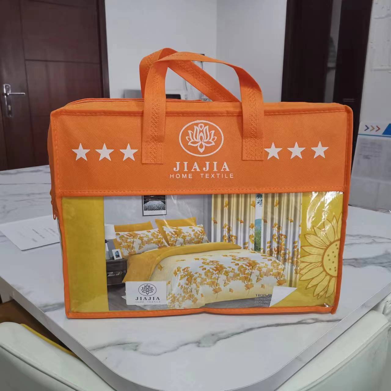 China Jimmy JiaJia Textile Bedding Sheet Set Cheap Wholesale Price Cotton Bedding Sheet Set 3 places Flat Sheet Match Curtain