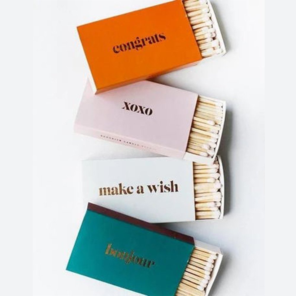 Wholesale Matchboxes Safety Custom Cigar Matches Boxes Luxury Black Matchsticks Packaging Box