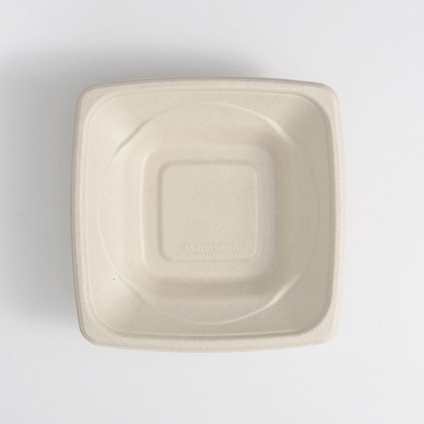 16oz Disposable bowl making machine food bowl takeaway packaging biodegradable bagasse salad bowl matched with plastic lid