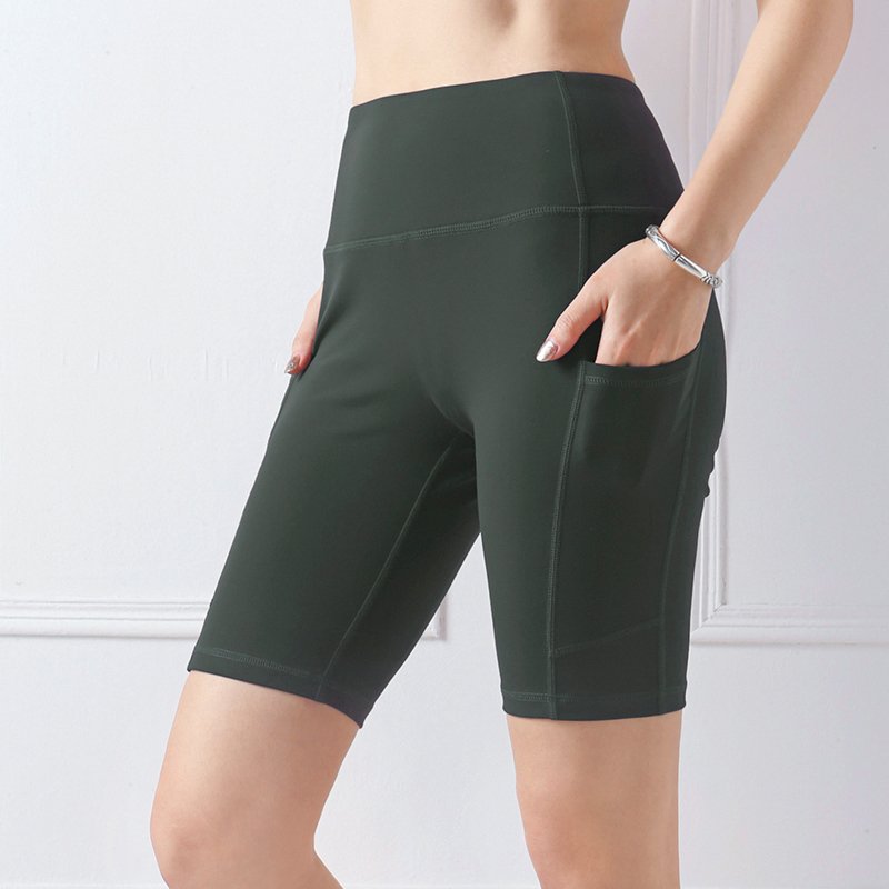 Custom LOGO Matching Nylon Yoga Workout Short Tights Ribbed Seamless Gym Biker Women's Shorts sport