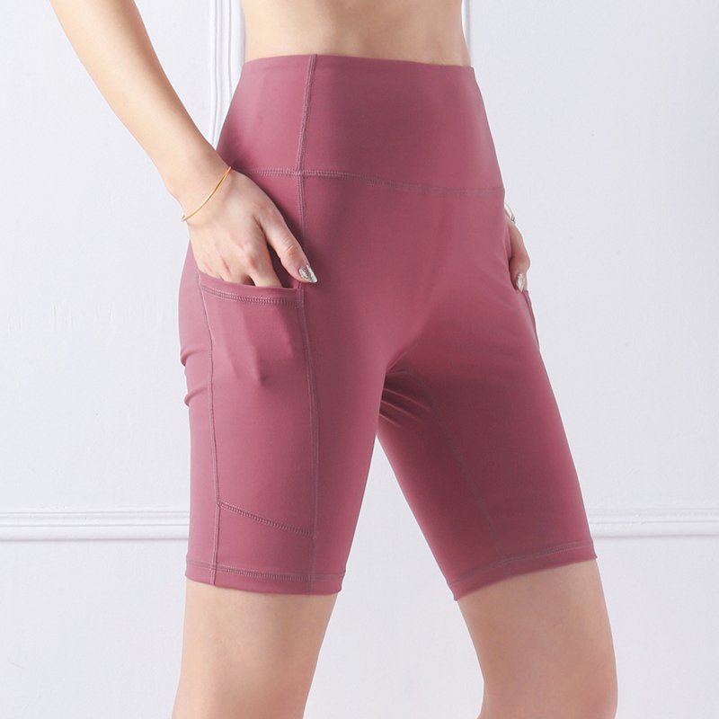 Custom LOGO Matching Nylon Yoga Workout Short Tights Ribbed Seamless Gym Biker Women's Shorts sport