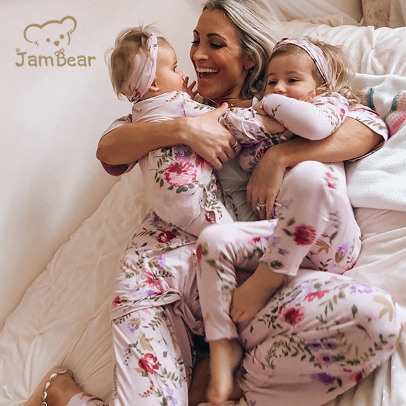 Sustainable maternity pyjamas matching baby organic bamboo baby gown and matching pajamas mom and baby matching robe