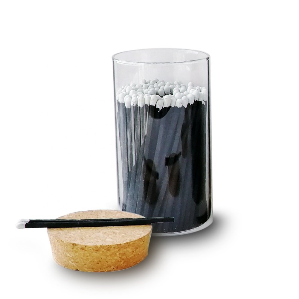 Black Wooden Matches Colored Matchstick Safety Matches 10cm Matches in Jar