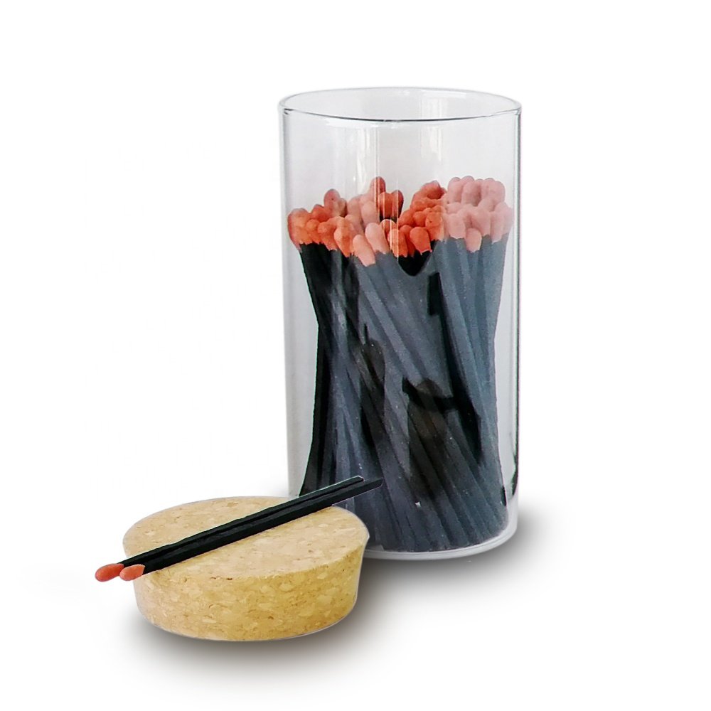 Black Wooden Matches Colored Matchstick Safety Matches 10cm Matches in Jar
