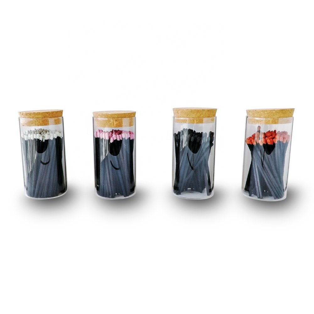 Black Wooden Matches Colored Matchstick Safety Matches 10cm Matches in Jar