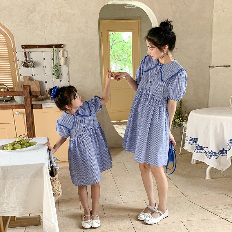 Wholesale Custom Mom and My High Quality Fashion outfits party dresses new design Mom and Daughter sweet Family Matching Dresses
